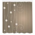 thumbnail image 2 of Ambesonne Abstract Art Shower Curtain, Flowers Dotted Lines, 69"Wx70"L, Warm Taupe, 2 of 4