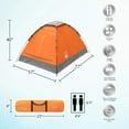 thumbnail image 2 of 2 Person Camping Tent with Rain Fly and Carrying Bag - Lightweight Outdoor Tent for Backpacking, Hiking, or Beach Use by Wakeman Outdoors, 2 of 8
