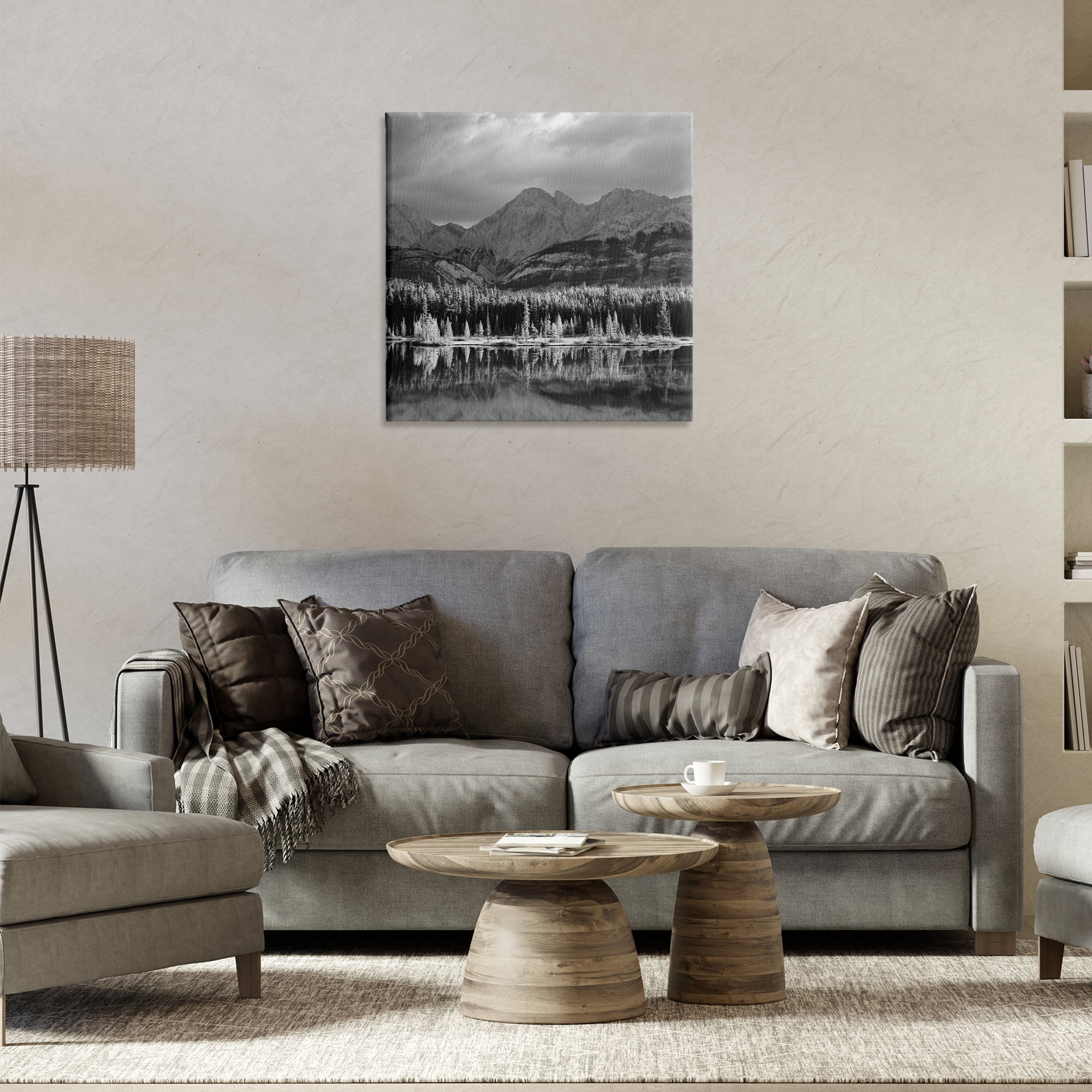 Stupell Industries Two Jack Lake Landscape Landscape & Nature Photography Wrapped Canvas Art Print Wall Art, 24 x 24