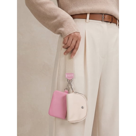 MEXS Mini Zip Around Wristlet Wallets for Women -KeyChain Wallet with Detachable Dual Pouch Wristlet -Key Chain Coin Purse Small Wallets