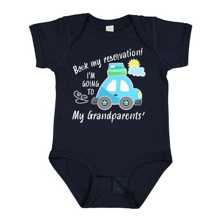 

Inktastic Book My Reservation! I m Going to My Grandparents Gift Baby Boy or Baby Girl Bodysuit