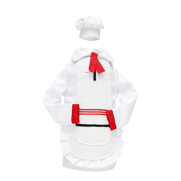 onlyliua para Interior/Exterior Conjunto de Funda para Botella de Vino, Gorro y Ropa de Cocinero Navideño, Bolsa Decorativa para Botella de Vino