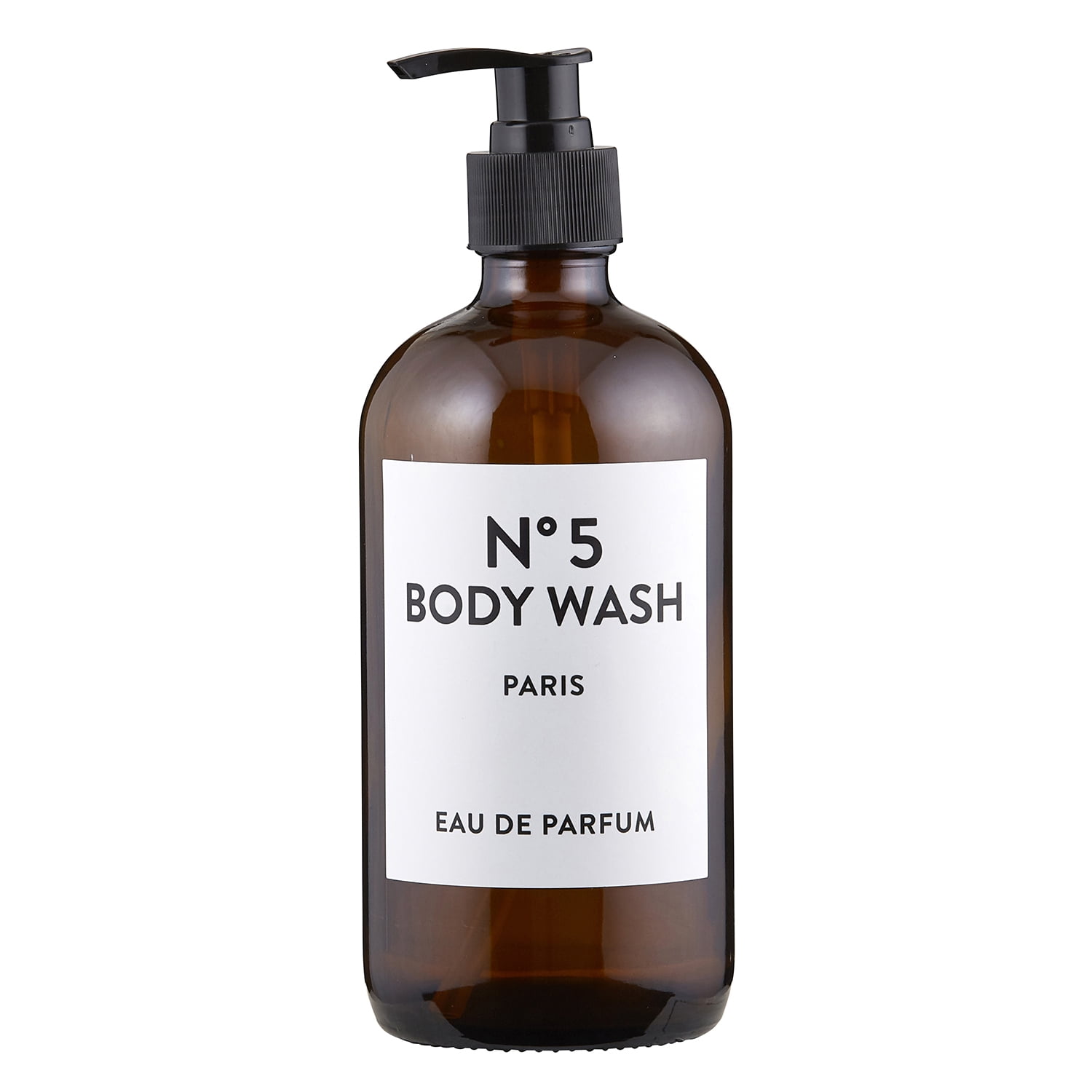 4" x 9" Amber Glass Body Wash Bottle - Walmart.com - Walmart.com