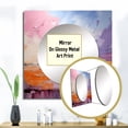 thumbnail image 3 of Designart "Horizon in Blush II" Abstract Landscape Pink Large Square Mirror - Square Bedroom Mirror Printed Wall Decor - Modern Square Printed Wall Mirror Art, 3 of 5