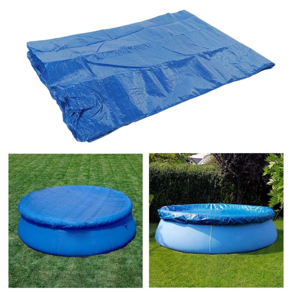 Inflatable Pool Dust Cover Round Outdoor Backyard Swimming Pool Cover Tarp Blue 