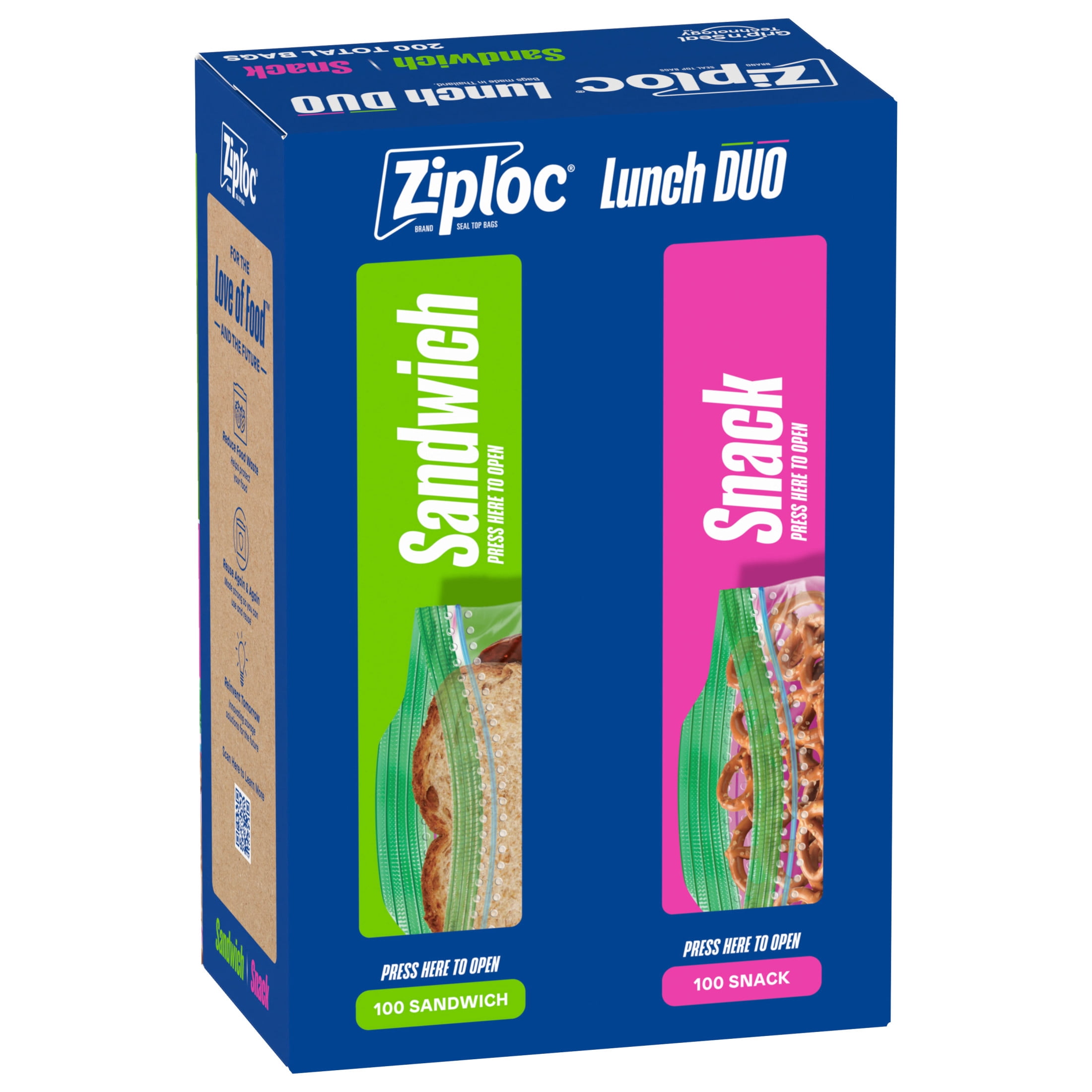 Ziploc® Brand Lunch Duo Variety Pack with EasyGuide™ Texture, Grip