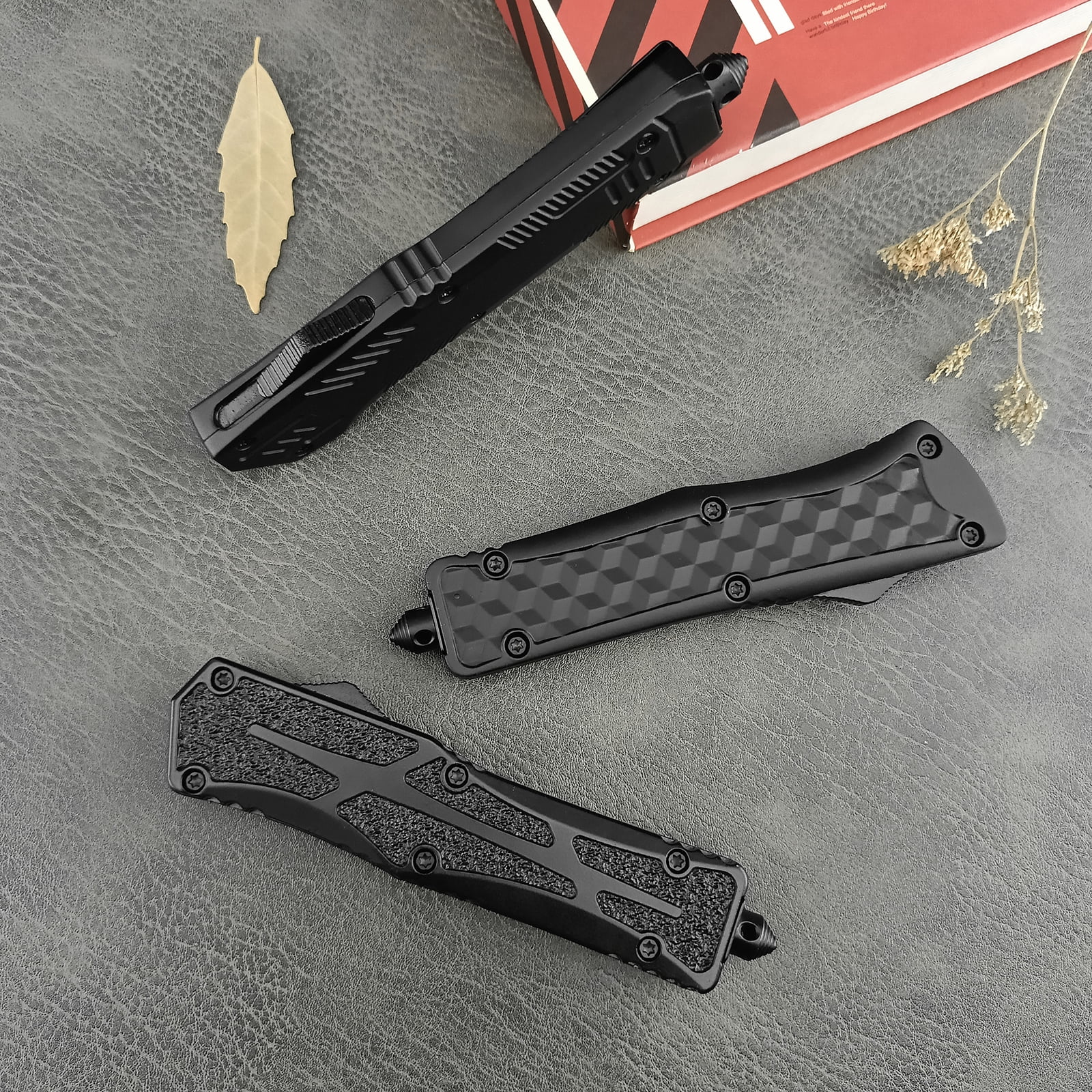 Folding Utility Knife with Clip, Box Cutter, EDC Knife with Heavy Duty Safety Zinc Alloy Handle and 10 Sharp 440C Steel Replacement Blades, Everyday Use Utility Knife
