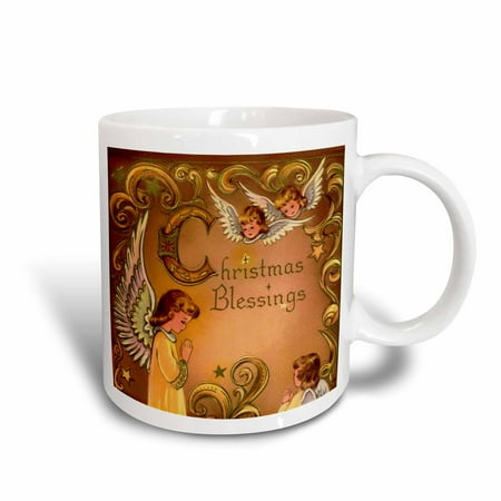 Blessing At Christmas Dinner 3dRose Child Angels and Christmas Blessings, Ceramic Mug, 11-ounce ()