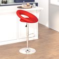 thumbnail image 3 of BizChair Contemporary Red Vinyl Rounded Orbit-Style Back Adjustable Height Barstool with Chrome Base, 3 of 9