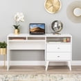 thumbnail image 2 of Prepac Milo Mid Century Modern Computer Desk with Side Storage and 2 Drawers, White, 2 of 10