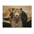 thumbnail image 3 of Designart "Leopard gracefulness Geometric" Animals Print on Natural Pine Wood, 3 of 5