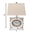thumbnail image 2 of 7" x 7" x 22" White, Vintage, Metal Clock Base - Table Lamp, 2 of 3