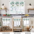 thumbnail image 5 of 2 Pack Teal Floral Valance for Window Teal Tulips Green Leaf Watercolor Plant Kitchen Valance Rod Pocket Short Curtain Topper Decorative Window Treatment for Living Room Bedroom 42"x18", 5 of 8