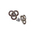 thumbnail image 1 of FB Jewels Sterling Silver Womens Round Brown Diamond Trinity Loop Stud Earrings 1/2 Cttw, 1 of 1