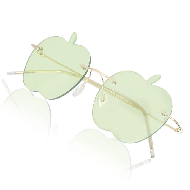 KAKOWELY 1 par de gafas de sol de moda sin montura para fiesta, gafas con forma de manzana, gafas para mujeres y hombres