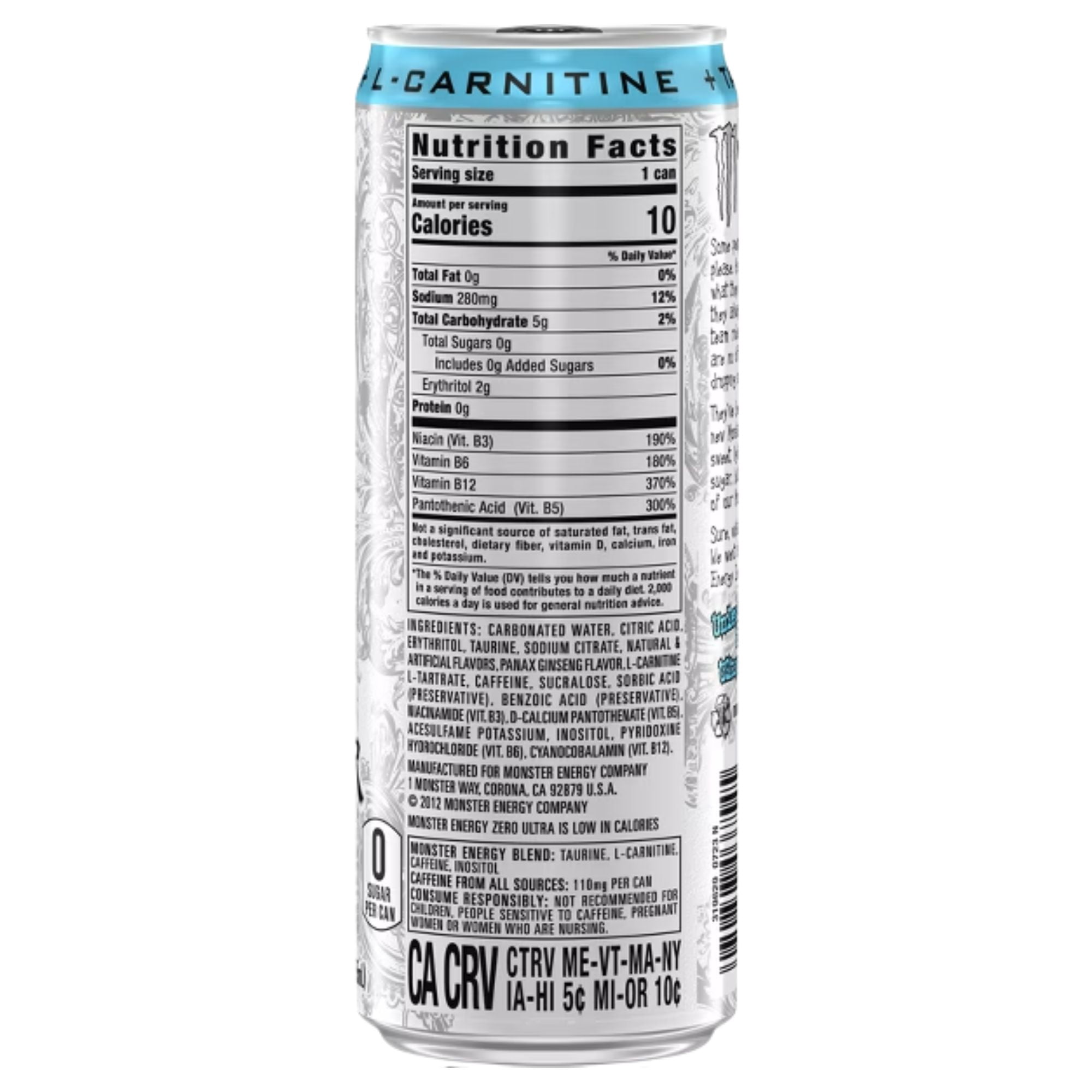 Monster Energy Ultra 12oz 4‑Flavor Sampler Pack – Zero Ultra, Blue Hawaiian, Sunrise & Strawberry Dreams (4 Cans)