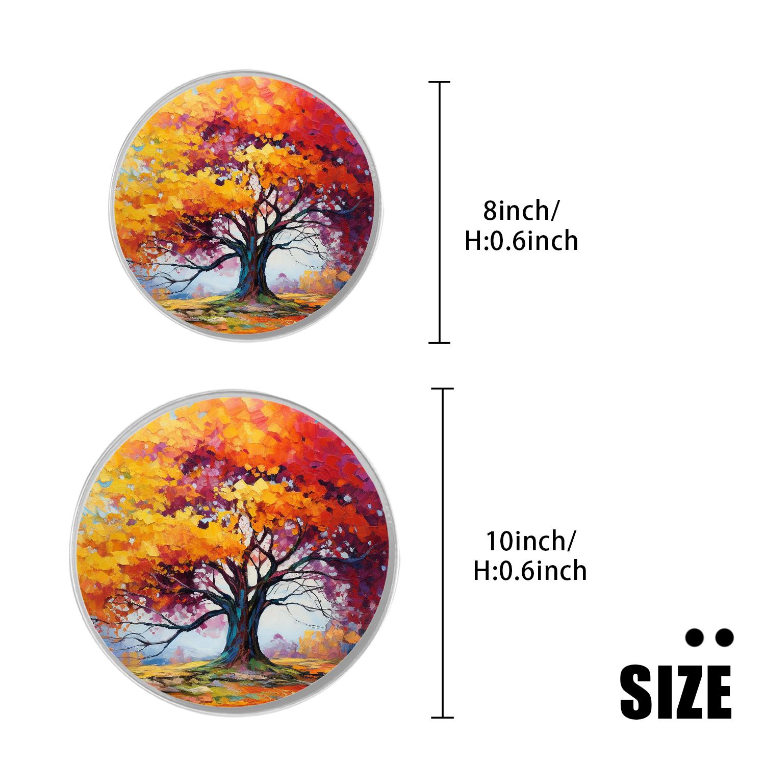 Decorative Stove Burner Covers 4 Pcs Metal Round Stove Burner Covers 8Inch And 10Inch for Home Decor Cooktop Decorative ,Autumn Forest Fall Orange Leaves print