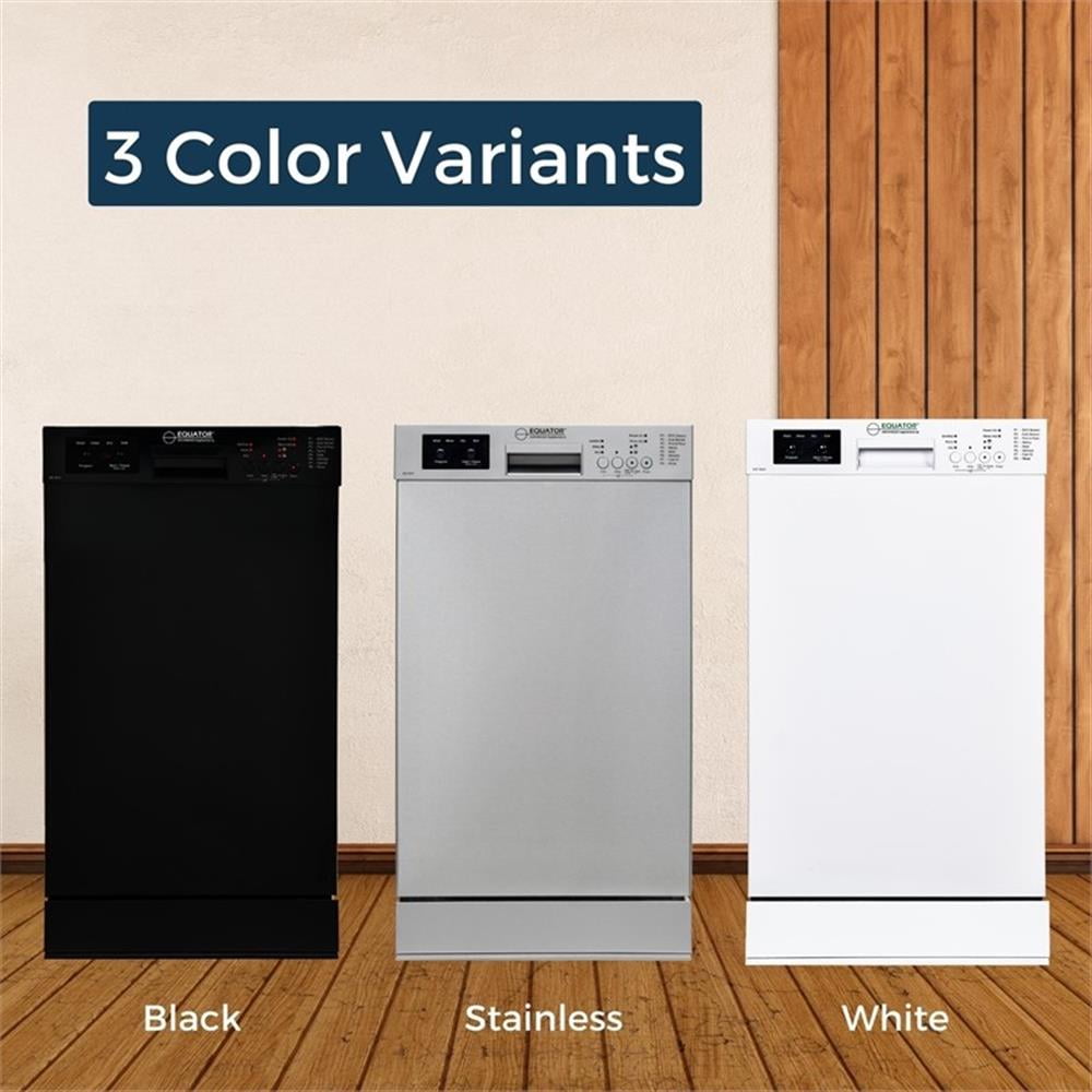 Pemberly Row 18" Built-in Dishwasher 10 Place 8 Wash 1/2Load Sensor Wash 110V