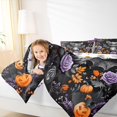 thumbnail image 3 of Homewish Cute Bat Wreath Twin Comforter Sets for Kids, Rose Pumpkin Maple Leaf Bedding Set, Halloween Reversible, 2 Pieces, 1 Comforter and 1 Pillowcase, 3 of 6