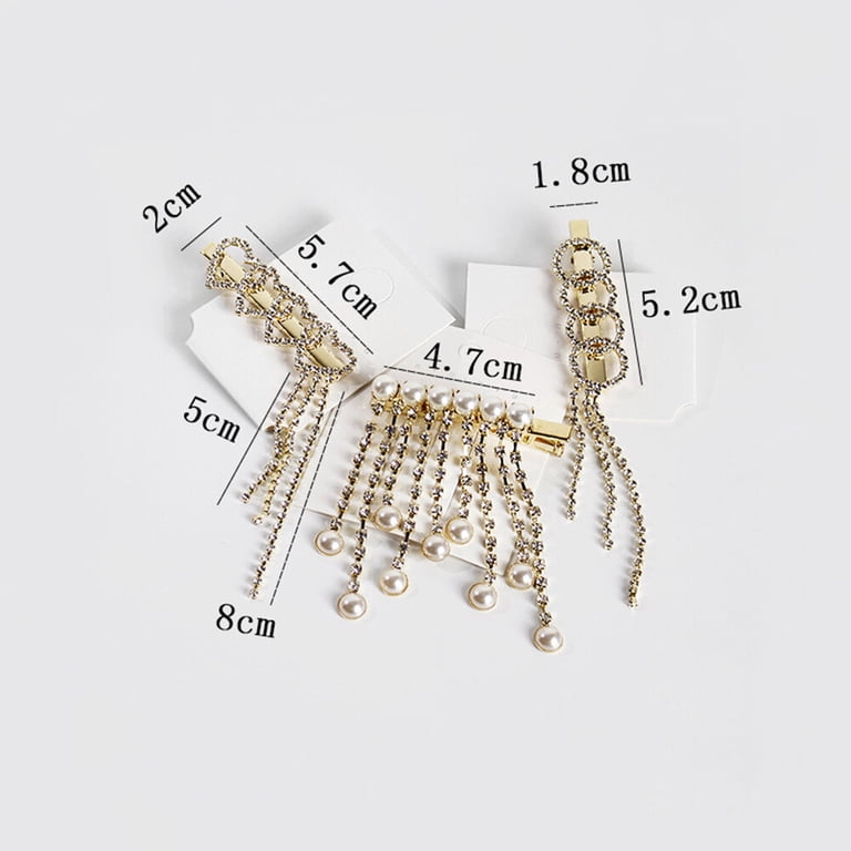 Yardwe Decorative Hair Clips Rhinestone Tassel Hairpins For  display picture 2