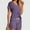 Purple, variant on Viluyesy Tops Elastic Waist Short Pants 2PC Women V-Neck T-Shirt and Shorts Set Shirt and Shorts Sets Two PC Coffee Size 2XL