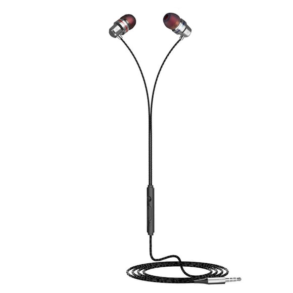 Methold Auriculares estéreo con graves de 3,5 mm, auriculares internos con cable manos libres, auriculares internos de metal Teléfono y Comunicación