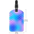 thumbnail image 6 of Square 2Pack PU Leather Mermaid Fish Scale Cruise Luggage Tag with Privacy Cover and Name ID Tag for Travel Handbags Backpacks Luggage Tags, 6 of 6