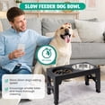 thumbnail image 4 of Elevated Dog Bowls - 5 Adjustable Heights Stand, 2 Stainless Steel Bowls & 1 Slow Feeder, for Small to Large Dogs, Black, 4 of 7