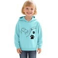 thumbnail image 2 of Oiyii Toddler Girl's Dog Paw Hand Line Hoodie Long Sleeve Hooded Sweatshirt Casual Soft Pullover Top,Sky Blue, 2 of 3