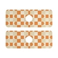 thumbnail image 7 of Yayeee Faucet Mat for Kitchen Sink 14.7" Diatomite Long Splash Guard Pad, Orange Checkered Pattern, 2 Pack, 7 of 7