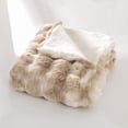thumbnail image 2 of MJIAexp Faux Fur Throw Blanket for Couch, Cozy Soft Plush Thick Fuzzy Comfy Bubble Blanket and Fuzzy Plush Rabbit Fur Blanket for Sofa Bedroom Living Room, 90" x 90"-Tie-dye coffee, 2 of 11
