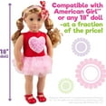 thumbnail image 2 of Dress Along Dolly 3pc Pink Heart 18" Doll Outfit w Hair Bow - American Clothes & Accessories Set Includes Dress, Headband, & Shoes - Gift for KIds & Girls, 2 of 5