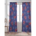 thumbnail image 2 of Sheer Curtains 84 Inches Long 2 Panels Set for Living Room, Navy Blue Coastal Semi Sheer Curtains for Windows, Red Lobster Nautical Ocean Voile Window Treatments Rod Pocket Curtain, 2 of 7