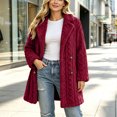thumbnail image 5 of Smsaxvxz Womens Long Coats Winter Warm Fuzzy Jackets Long Sleeve Outerwear Red L, 5 of 9