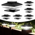 thumbnail image 4 of BITPOTT Solar Post Cap Lights Outdoor 8 Pack, 3-in-1 [4X4/5X5/6X6] Outdoor Deck Post Cap Lights for Dock Fence Waterproof IP65, 6000K, Black, 4 of 9