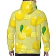 thumbnail image 7 of Kdxio Bright Lemons Print Mens Casual Hooded Collar Drawstring Hoodies Pullover Sweatshirts Casual Long Sleeve Shirts-Small, 7 of 7