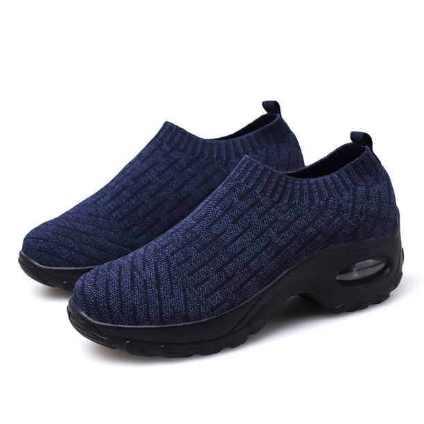 Zapatos deportivos acolchados Zapatos para madres de mediana edad y ancianos Zapatos deportivos informales con tacón inclinado Wmkox8yii sa2644