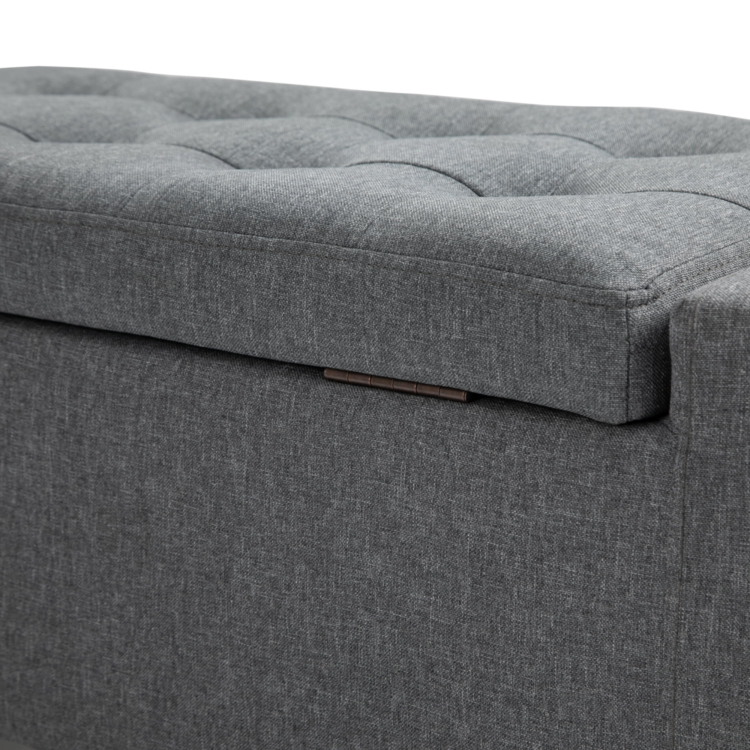 Chair with Storage, Linen Upholstered Ottoman, Tufted Storage Bench for Living Room, Bedroom