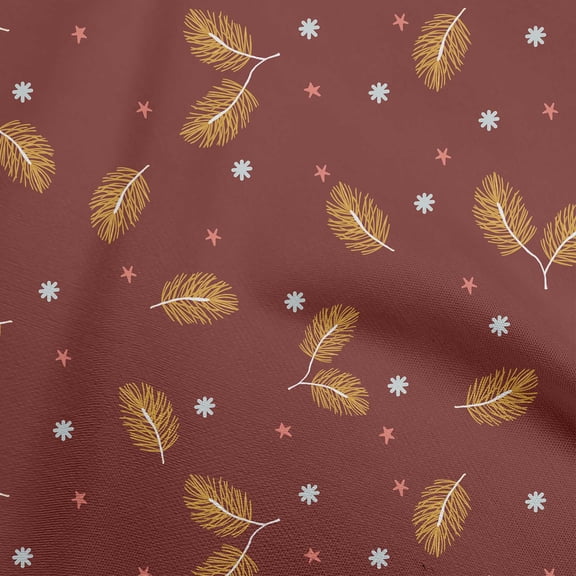 oneOone Viscose Jersey Maroon2 Fabric Christmas Feather Sewing Fabric By The Yard Printed Diy Clothing Sewing Supplies 60 Inch Wide