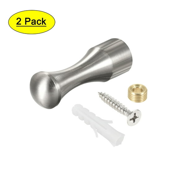 Wall Hook Robe Towel Hook Wall Mounted Coat Hooks 14x45mm (DxL) Brushed Silver Tone
