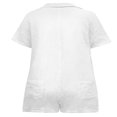 thumbnail image 4 of Women Summer Short Sleeve Jumpsuits Shorts V Neck Button-Down Rompers, 4 of 6