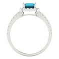 thumbnail image 4 of Halo Engagement Ring for Women - 1.86ct Simulated Turquoise in 18K White Gold Promise Ring, 4 of 6