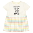 thumbnail image 3 of Inktastic Holy Cow I'm One Birthday Girls Baby Dress, 3 of 5
