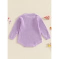 thumbnail image 5 of FEORJGP Toddler Baby Girls Knit Birthday Rompers 9M 12M 18M Infant Long Sleeve Sweater Jumpsuits Letter Embroidery Crewneck Bodysuits Kids Little Girlr Cozy Warm Soft Clothes for Fall Winter, 5 of 7