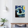 thumbnail image 3 of Nawypu  Vincent Van Gogh Starry Night Cat Print Canvas Wall Art，vintage Wall Decor Aesthetic Posters for Bedroom Living Room Wall Art. (Night Cat,)…, 3 of 4