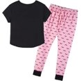 thumbnail image 2 of Women's Long Pyjama Set, Soft Two-Piece Sleepwear, Short Sleeve Tops and Long Trousers, Pjs Set,black, 2 of 5