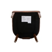 Guyou Modern Rattan Backrest Dining Chairs Set of 2, Mid-century Farmhouse Faux Leather Upholstered Kitchen Chairs Solid Wood Side Chairs for Kitchen Dining Room Living Room, Brown