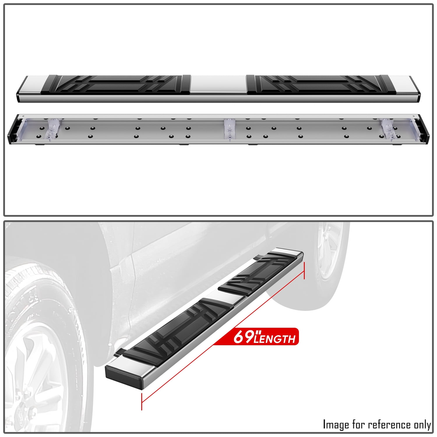 DNA Motoring 6.5" Side Step Nerf Bars Running Boards for 2015-2024 F150-F350 Super Duty Regular Cab