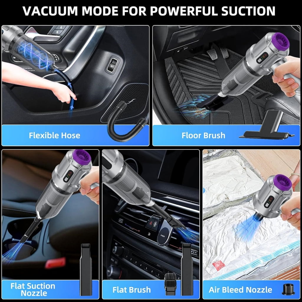 High Suction 18000Pa Car Vacuum Cleaner One Touch Dust Emptying Fast Charging