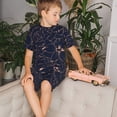 thumbnail image 4 of Balery Copper-Gold Gloss Outline Flower Conjunto de Pijama Infantil de Manga Corta con Estampado – Ropa de Dormir de Algodón Suave-Small, 4 of 6